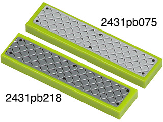 Tile 1 x 4 with Dark Gray Tread Plate and 6 Rivets Pattern (Sticker) - Sets 8708 / 8961 / 8964