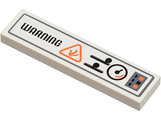 Tile 1 x 4 with 'WARNING', Levers, Gauge and Buttons Pattern (Sticker) - Set 8708
