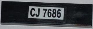 Tile 1 x 4 with 'CJ 7686' Pattern (Sticker) - Set 7686