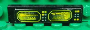 Tile 1 x 4 with Buttons and Neon Green Screens on Black Background Pattern Model Right Side (Sticker) - Set 8107