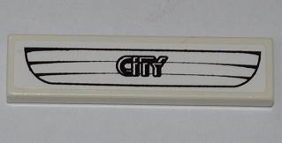 Tile 1 x 4 with White Car Grille and 'CITY' Pattern (Sticker) - Set 4431