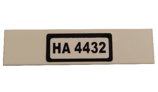 Tile 1 x 4 with 'HA 4432' on White Background Pattern (Sticker) - Set 4432