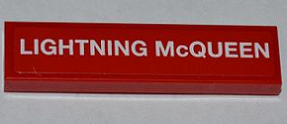 Tile 1 x 4 with 'LIGHTNING McQUEEN' Pattern (Sticker) - Set 9485