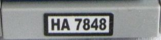 Tile 1 x 4 with Black 'HA 7848' on White Background Pattern (Sticker) - Set 7848