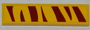 Tile 1 x 4 with Dark Red Tiger Stripes Pattern (Sticker) - Set 5885