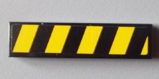 Tile 1 x 4 with Black and Yellow Danger Stripes Pattern Model Left Side (Sticker) - Set 8295