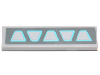 Tile 1 x 4 with Light Bluish Gray Trapezoids on Dark Bluish Gray Background Pattern (Sticker) - Set 75013