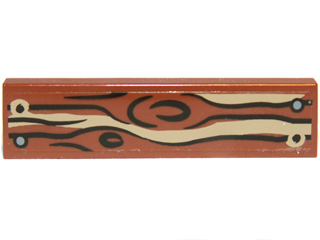 Tile 1 x 4 with Wood Grain and Nails Pattern Type 1 (Sticker) - Set 9473