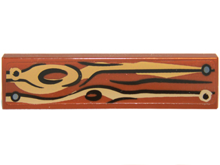 Tile 1 x 4 with Wood Grain and Nails Pattern Type 2 (Sticker) - Set 9473