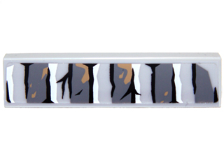 Tile 1 x 4 with Bricks and Cracks Pattern Type 4 (Sticker) - Set 9473