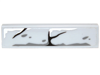 Tile 1 x 4 with Bricks and Small Cracks Pattern (Sticker) - Set 9473