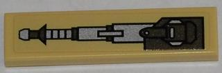 Tile 1 x 4 with Gun Turret Top Half Pattern Model Left Side (Sticker) - Set 76001