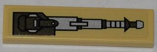 Tile 1 x 4 with Gun Turret Top Half Pattern Model Right Side (Sticker) - Set 76001
