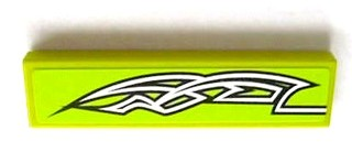 Tile 1 x 4 with White Tribal Art Sign Right Pattern (Sticker) - Set 8154