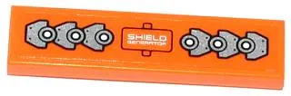 Tile 1 x 4 with Silver Plates, Circles and 'SHIELD GENERATOR' Pattern (Sticker) - Set 70705