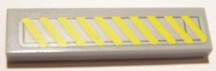 Tile 1 x 4 with 10 Yellow Stripes on Light Bluish Gray Background Pattern (Sticker) - Set 10240