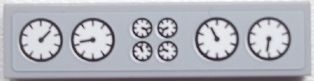 Tile 1 x 4 with Gauges on Light Bluish Gray Background Pattern (Sticker) - Set 9484