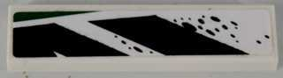 Tile 1 x 4 with Black and Green Pattern Model Left Side (Sticker) - Set 8864