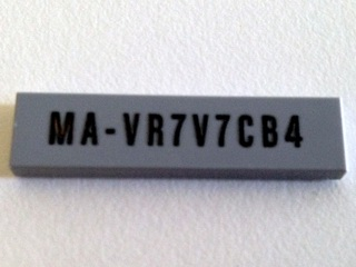 Tile 1 x 4 with 'MA-xxxxxxxx' Pattern