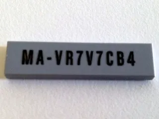 Tile 1 x 4 with 'MA-xxxxxxxx' Pattern