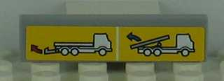 Tile 1 x 4 with Truck Flatbed and Arrows Operating Icons Pattern (Sticker) - Set 8109