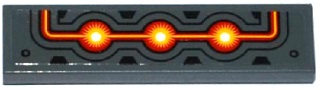 Tile 1 x 4 with Fire Cores, Black Trapezoids, and Black, Red and Yellow Lines Pattern (Sticker) - Set 70144
