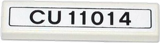 Tile 1 x 4 with 'CU 11014' Pattern (Sticker) - Set 42024