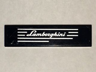 Tile 1 x 4 with Silver 'Lamborghini' & Stripes Pattern Model Left Side (Sticker) - Set 8169
