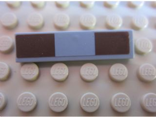 Tile 1 x 4 with 2 Reddish Brown Rectangles Pattern (Sticker) - Set 7753