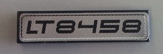 Tile 1 x 4 with Black 'LT8458' Pattern on Silver Background (Sticker) - Set 8458