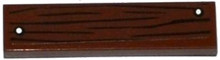 Tile 1 x 4 with Wood Grain and 2 White Nails Pattern (Sticker) - Set 60068