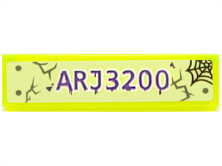 Tile 1 x 4 with 'ARJ3200', Spider Web, Cracks and Rivets Pattern (Sticker) - Set 70734