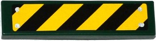 Tile 1 x 4 with Black and Yellow Danger Stripes and 4 Silver Rivets Pattern (Sticker) - Set 75919
