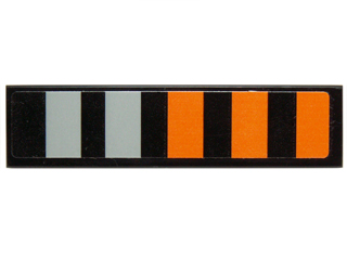 Tile 1 x 4 with Orange and Light Bluish Gray Stripes Pattern (Sticker) - Set 75102