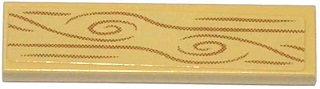 Tile 1 x 4 with Wood Grain on Tan Background Pattern (Sticker) - Set 41073