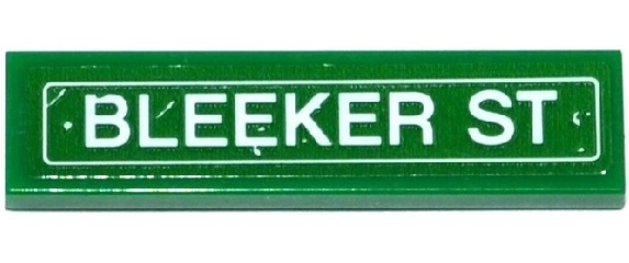 Tile 1 x 4 with 'BLEEKER ST' Pattern (Sticker) - Set 76058
