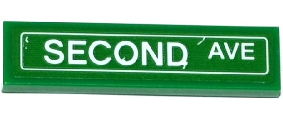 Tile 1 x 4 with 'SECOND AVE' Pattern (Sticker) - Set 76058