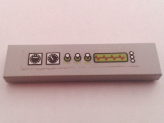 Tile 1 x 4 with Gauges, 3 Switches and Lime Graph Pattern (Sticker) - Set 7297