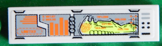 Tile 1 x 4 with Controls and Mars Mission Alien X-Ray Pattern (Sticker) - Set 7645