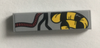 Tile 1 x 4 with Red, Black and Yellow Hoses Pattern (Sticker) - Set 75157