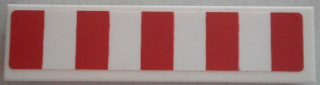 Tile 1 x 4 with 5 Red Stripes Pattern (Sticker) - Set 9493
