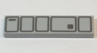 Tile 1 x 4 with Silver Stormtrooper Utility Belt Pattern