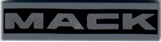 Tile 1 x 4 with Silver 'MACK' on Black Background Pattern