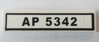 Tile 1 x 4 with 'AP 5342' Pattern (Sticker) - Set 8289