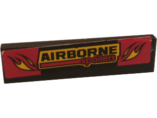 Tile 1 x 4 with 'AIRBORNE spoilers' and Yellow Flames Pattern (Sticker) - Set 60027