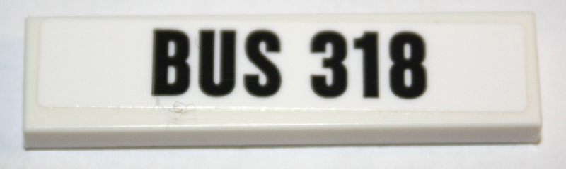 Tile 1 x 4 with 'BUS 318' Pattern (Sticker) - Set 10259