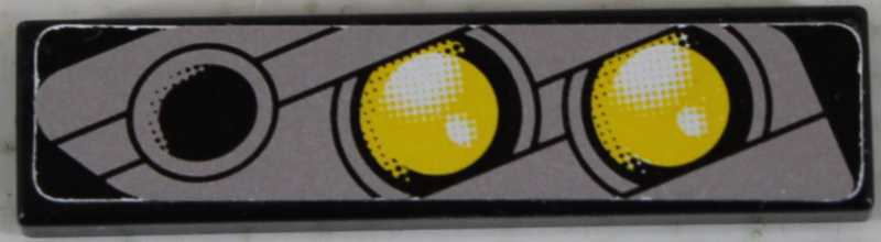 Tile 1 x 4 with Double Yellow Headlight Right Pattern (Sticker) - Set 8458