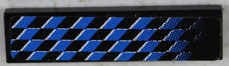 Tile 1 x 4 with Fading Blue Checkered Pattern Right (Sticker) - Set 8458