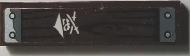 Tile 1 x 4 with Wood Grain, 4 Nails and Skull with Crossbones Pattern (Sticker) - Set 70593