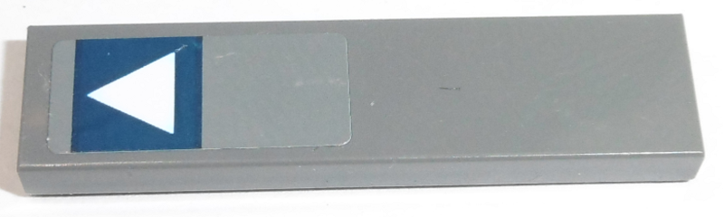 Tile 1 x 4 with White Triangle Pattern (Sticker) - Set 75044